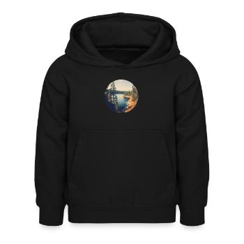 Une belle journée au Canada - Sweat à capuche Enfant - noir - Devant - AI Model Kid Female (0cm)