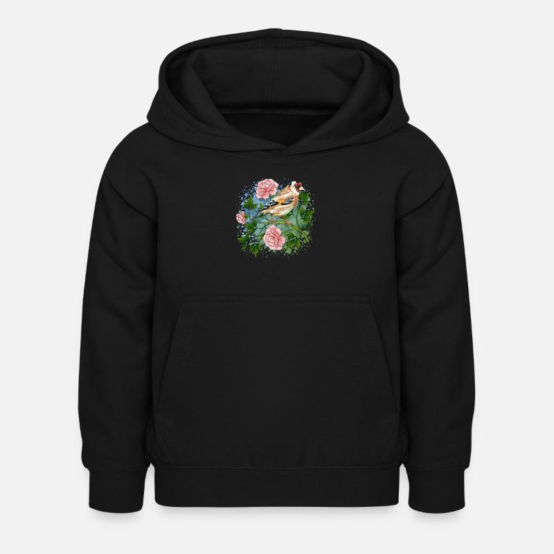 Oiseau coloré - Sweat à capuche Enfant - noir