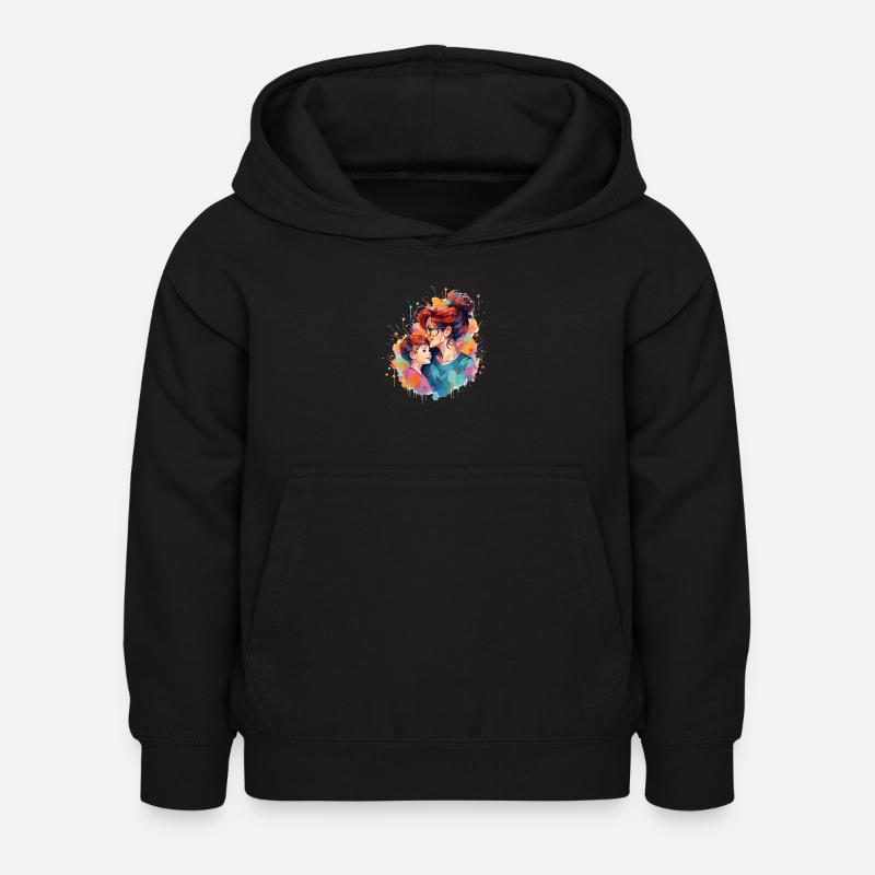 Mère et fils - Sweat à capuche Enfant - noir