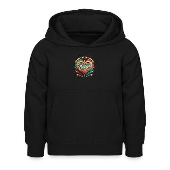 Coeur Portugais - Sweat à capuche Enfant - noir - Devant - AI Model Kid Female (0cm)