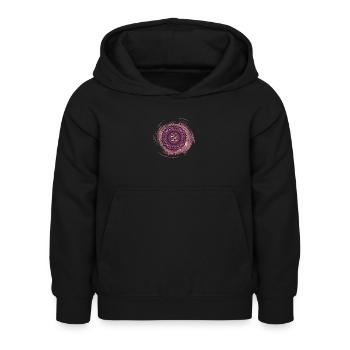 Sahasrara Septième Chakra - Sweat à capuche Enfant - noir - Devant - AI Model Kid Female (0cm)