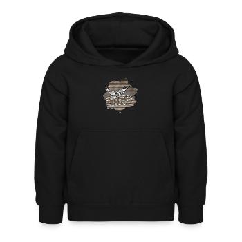 Oiseau - Sweat à capuche Enfant - noir - Devant - AI Model Kid Female (0cm)
