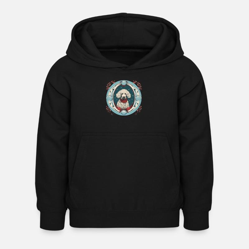 Pudelhund Xmas Ornament, Liebeshunde - Kinder Hoodie - Schwarz