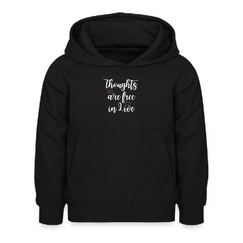Les pensées sont libres - Sweat à capuche Enfant - noir - Devant - AI Model Kid Female (0cm)