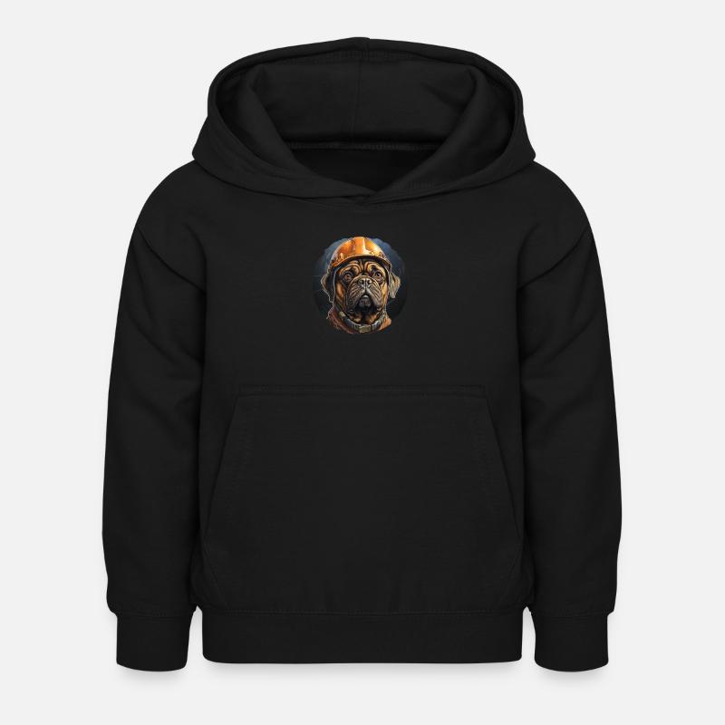Pug as a builder - Kids Hoodie - black