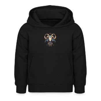 Sternzeichen Steinbock künstlerisch - Kinder Hoodie - Schwarz - Vorne - AI Model Kid Female (0cm)