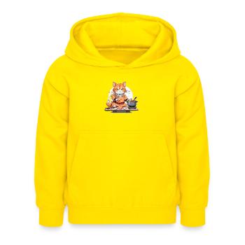 chat sushi 2 - Sweat à capuche Enfant - jaune - Devant - AI Model Kid Female (0cm)