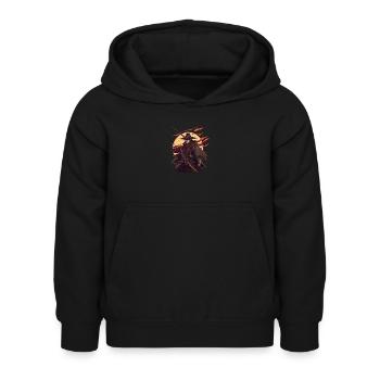 samoerai - Kinderhoodie - zwart - Voor - AI Model Kid Female (0cm)