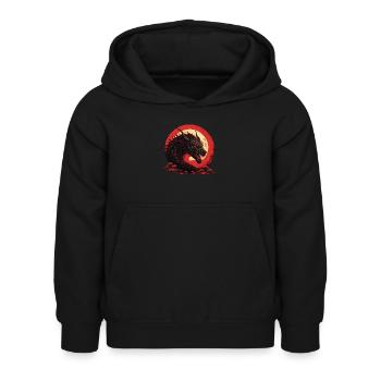 Zorn des Drachen - Kinder Hoodie - Schwarz - Vorne - AI Model Kid Female (0cm)