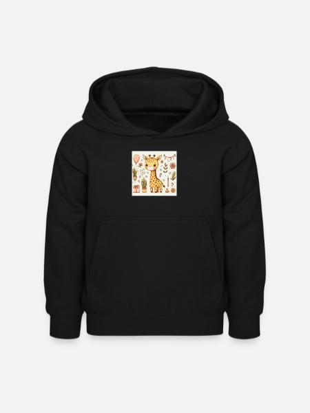 Giraffe Birthday - Kids Hoodie - black