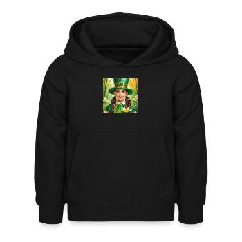 la saint patrick - Sweat à capuche Enfant - noir - Devant - AI Model Kid Female (0cm)