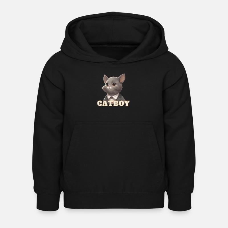 Katze - Kinder Hoodie - Schwarz