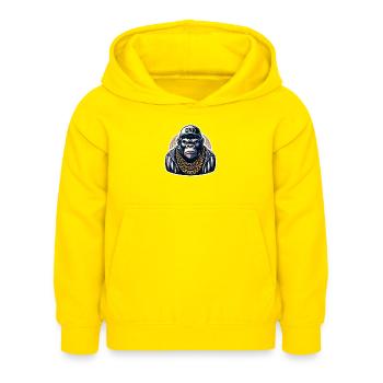 Gorilla with Gold Chain - Kids Hoodie - yellow - Front - AI Model Kid Female (0cm)
