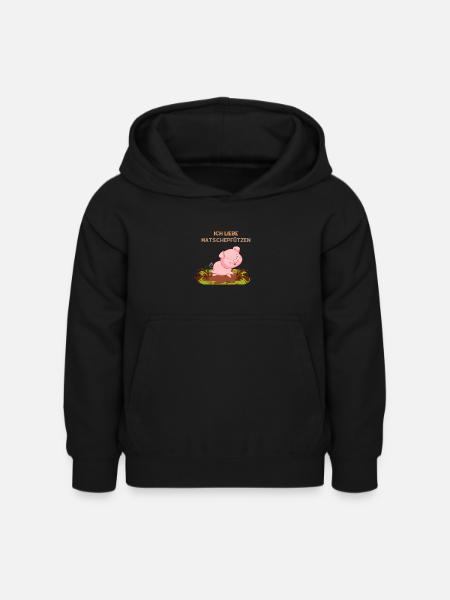 Matschepfützen Ferkel - Kinder Hoodie - Schwarz