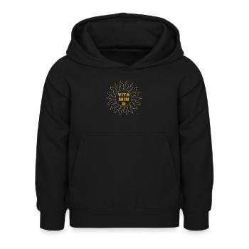 Vitamine D Soleil Grunge - Sweat à capuche Enfant - noir - Devant - AI Model Kid Female (0cm)