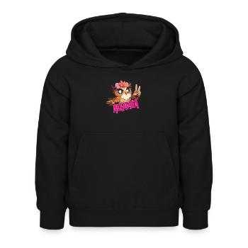 ALESSIA - Beau prénom de fille avec un joli hibou - Sweat à capuche Enfant - noir - Devant - AI Model Kid Female (0cm)