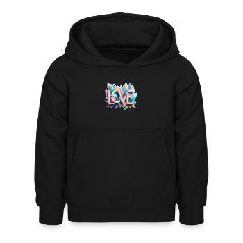 Love - Sweat à capuche Enfant - noir - Devant - AI Model Kid Female (0cm)