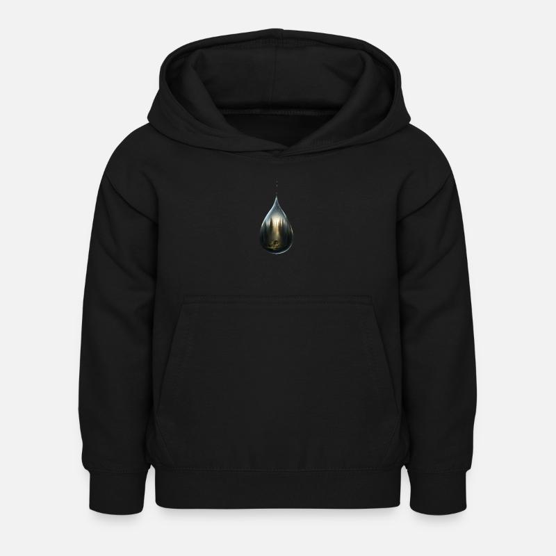 Vue sur la forêt déchirure - Sweat à capuche Enfant - noir