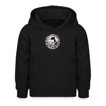 Black and White Greyhound - Kids Hoodie - black - Front - AI Model Kid Female (0cm)