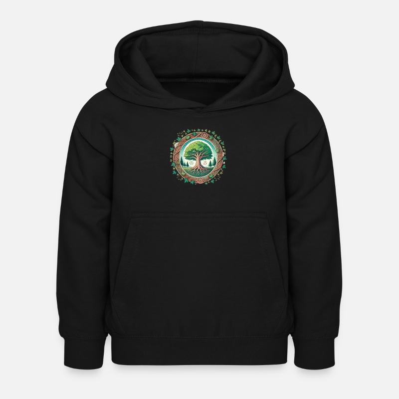 Arbre de vie - Sweat à capuche Enfant - noir