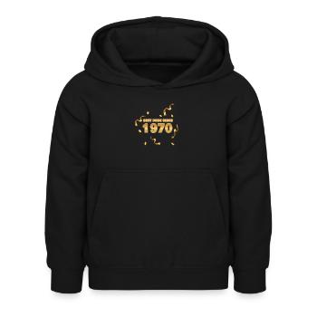1970 - Kids Hoodie - black - Front - AI Model Kid Female (0cm)