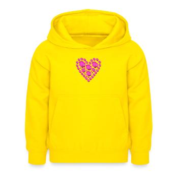 pink roses heart - Kids Hoodie - yellow - Front - AI Model Kid Female (0cm)