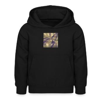 Blue pattern on gold! - Kids Hoodie - black - Front - AI Model Kid Female (0cm)
