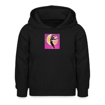 En associant - Sweat à capuche Enfant - noir - Devant - AI Model Kid Female (0cm)