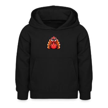 turkey - Kids Hoodie - black - Front - AI Model Kid Female (0cm)