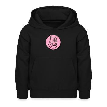 Mastif - Kinder Hoodie - Schwarz - Vorne - AI Model Kid Female (0cm)