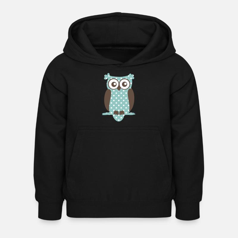 Eule - Kinder Hoodie - Schwarz