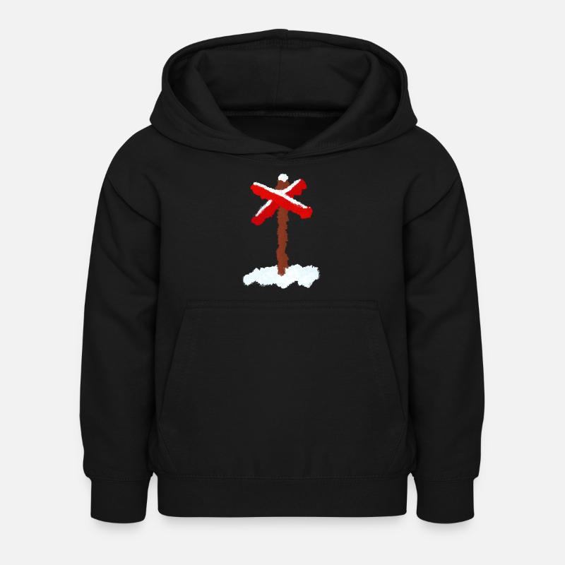 Traversée de sentier avec neige - Sweat à capuche Enfant - noir