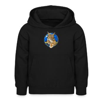 Lynx Wildcat Freedom - Kids Hoodie - black - Front - AI Model Kid Female (0cm)