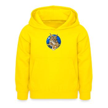 Lynx Wildcat Freedom - Kids Hoodie - yellow - Front - AI Model Kid Female (0cm)