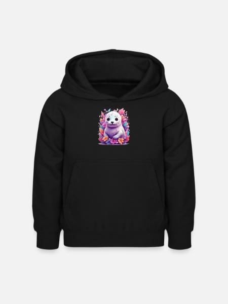 Süßer Seehund - Kinder Hoodie - Schwarz