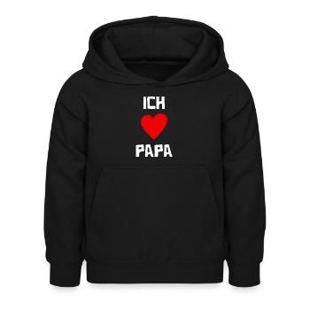 Ich liebe Papa - Vatertag - Vater - Baby - Kind - Kinder Hoodie - Schwarz - Vorne - AI Model Kid Female (0cm)