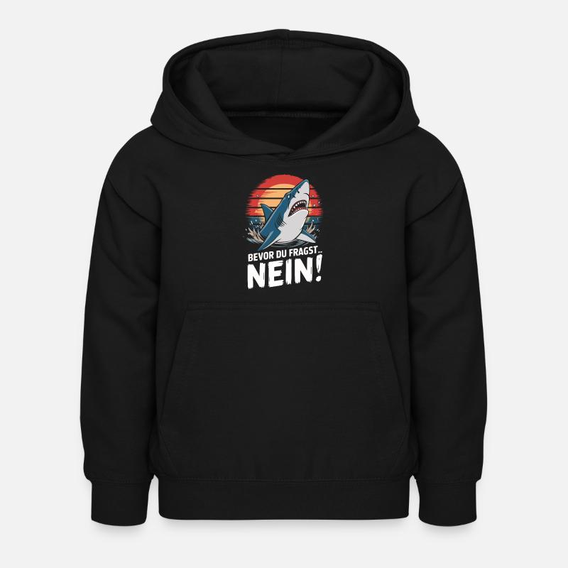 Requin Requin Requins Requin - Sweat à capuche Enfant - noir