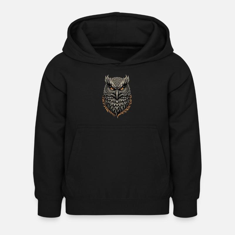 Owl Guardian - Kids Hoodie - black