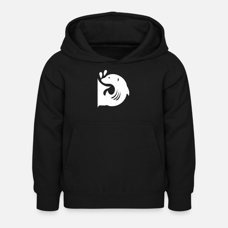 Poisson pingouin | Lettre D | Vectorale - Sweat à capuche Enfant - noir
