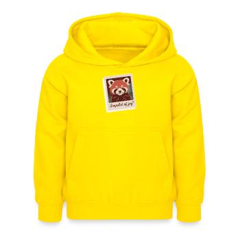 Roter Panda Schnappschuss Freude - Kinder Hoodie - Gelb - Vorne - AI Model Kid Female (0cm)