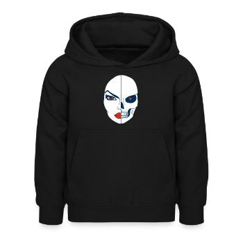 Tod und sein Gesicht - Kinder Hoodie - Schwarz - Vorne - AI Model Kid Female (0cm)