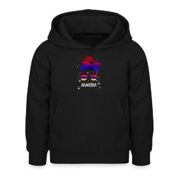Arménie - Sweat à capuche Enfant - noir - Devant - AI Model Kid Female (0cm)