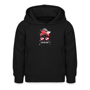 Groenland - Sweat à capuche Enfant - noir - Devant - AI Model Kid Female (0cm)
