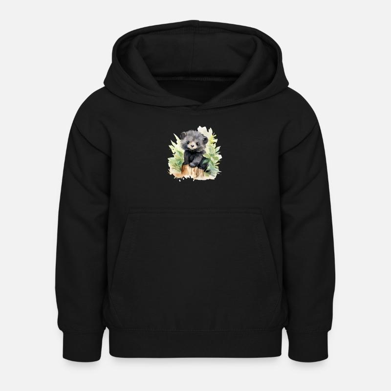 Ours brun - Sweat à capuche Enfant - noir