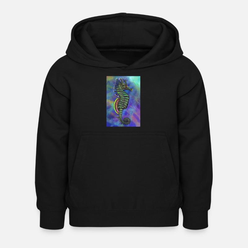 hippocampe - Sweat à capuche Enfant - noir