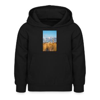 Leuchtturm Rostock Warnemünde Dünen Poster - Kinder Hoodie - Schwarz - Vorne - AI Model Kid Female (0cm)