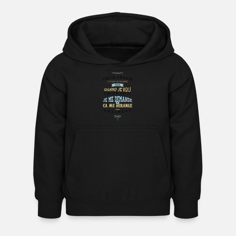 Citations made in Belgique - Sweat à capuche Enfant - noir