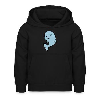 suesser_delfin_02 - Sweat à capuche Enfant - noir - Devant - AI Model Kid Female (0cm)