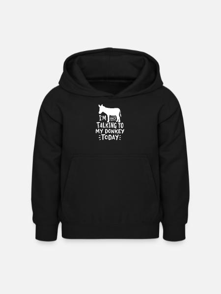 Esel - Kinder Hoodie - Schwarz