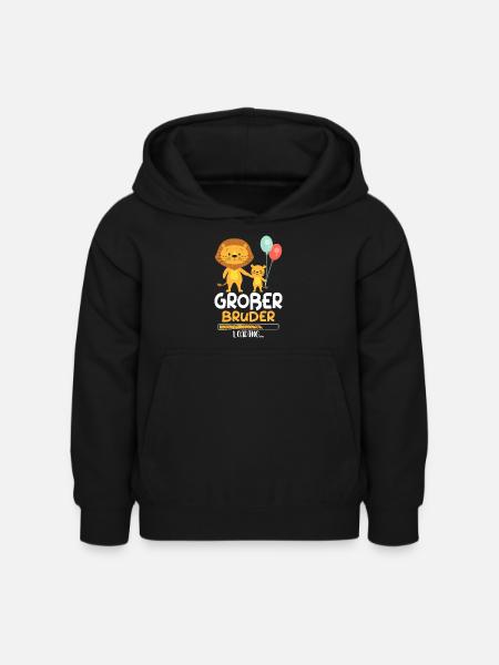Großer Bruder Loading Löwe - Kinder Hoodie - Schwarz